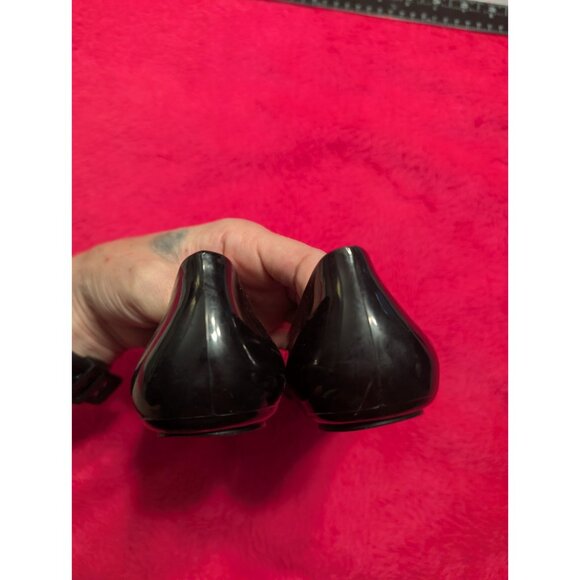 Tory Burch Black Jelly Ballet Flats Pom Pom Gem Embellished Shoes Women’s 7.5 - Picture 5 of 9